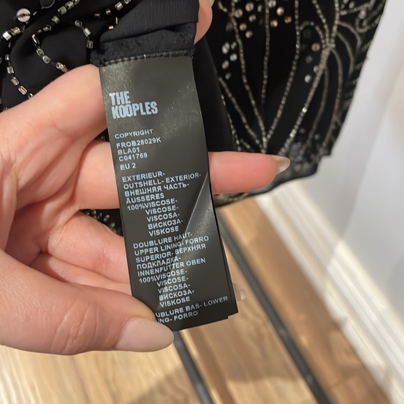 NWT The Kooples Black Sequin Mini Dress - Size 2 - Picture 11 of 14